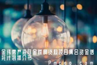 金纬房产海月金棕榈贷款项目集合资金信托计划推介书